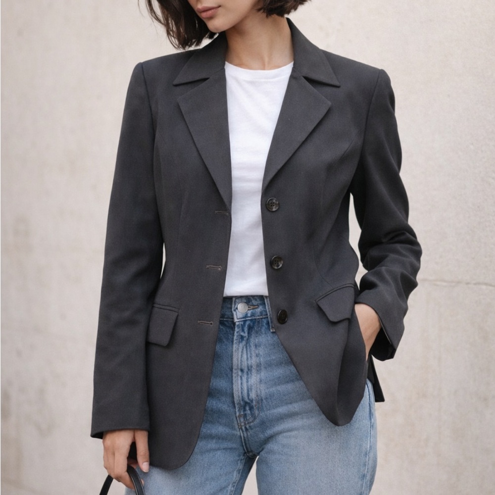 Anne Klein Charcoal Tailored Blazer